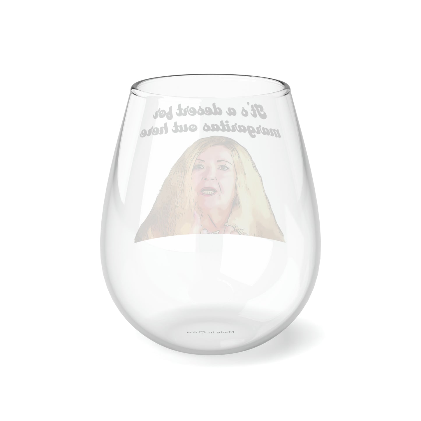 Debbie Desert For Margaritas Stemless Wine Glass, 11.75oz