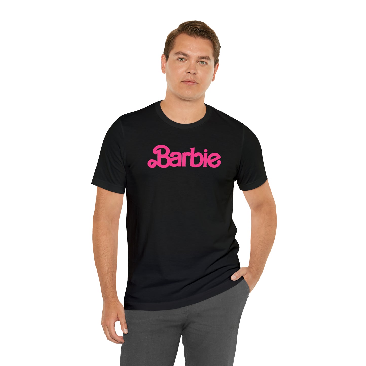 Barbie Pink Logo Unisex Jersey Short Sleeve Tee