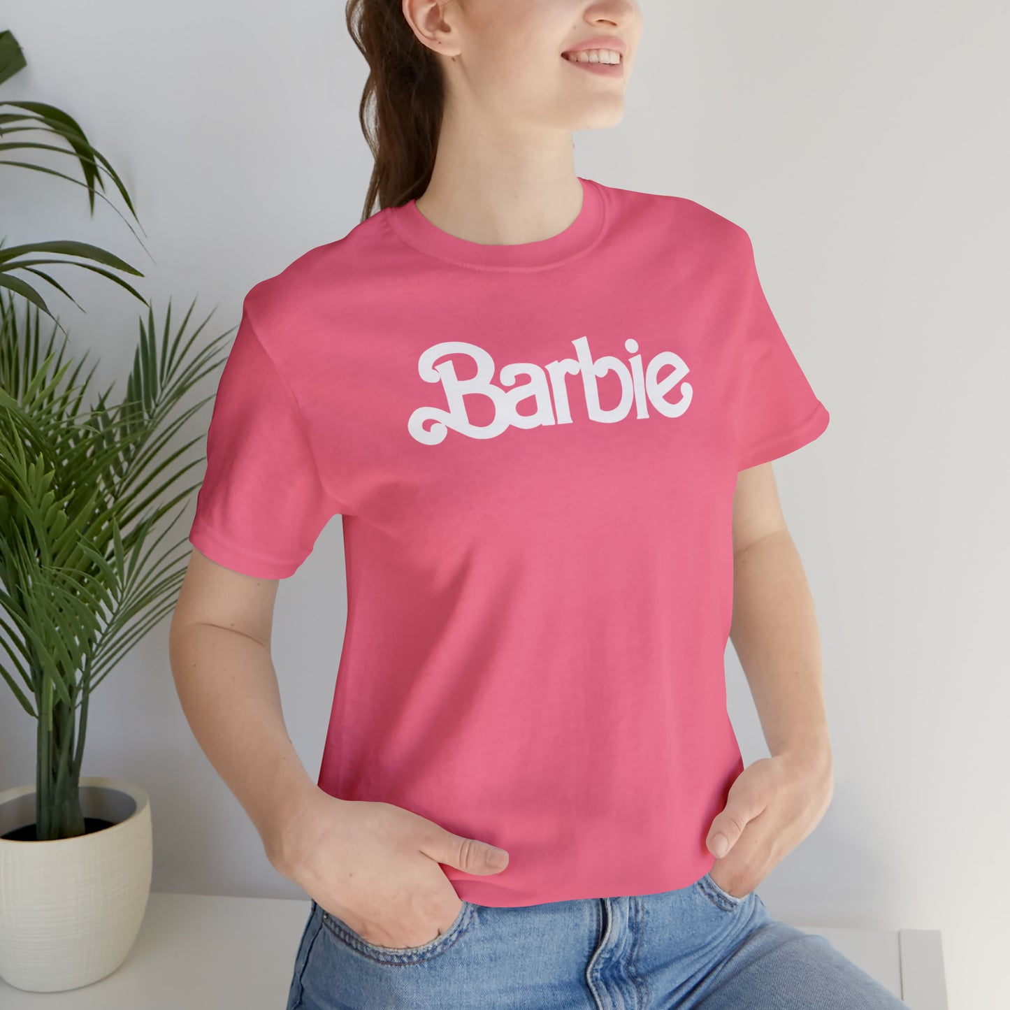 Barbie Pink Logo Unisex Jersey Short Sleeve Tee