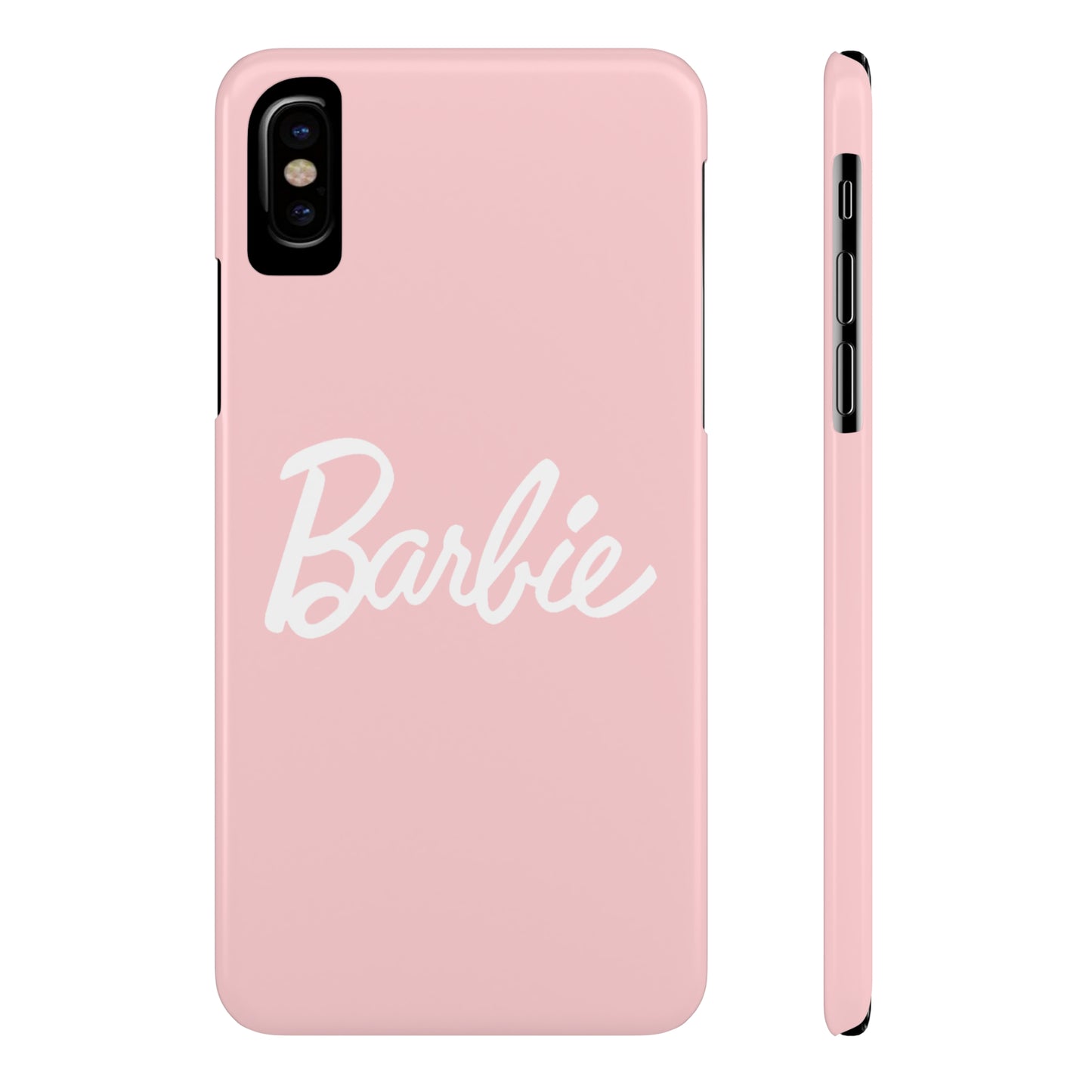 Peach and White Barbie Slim iPhone Cases