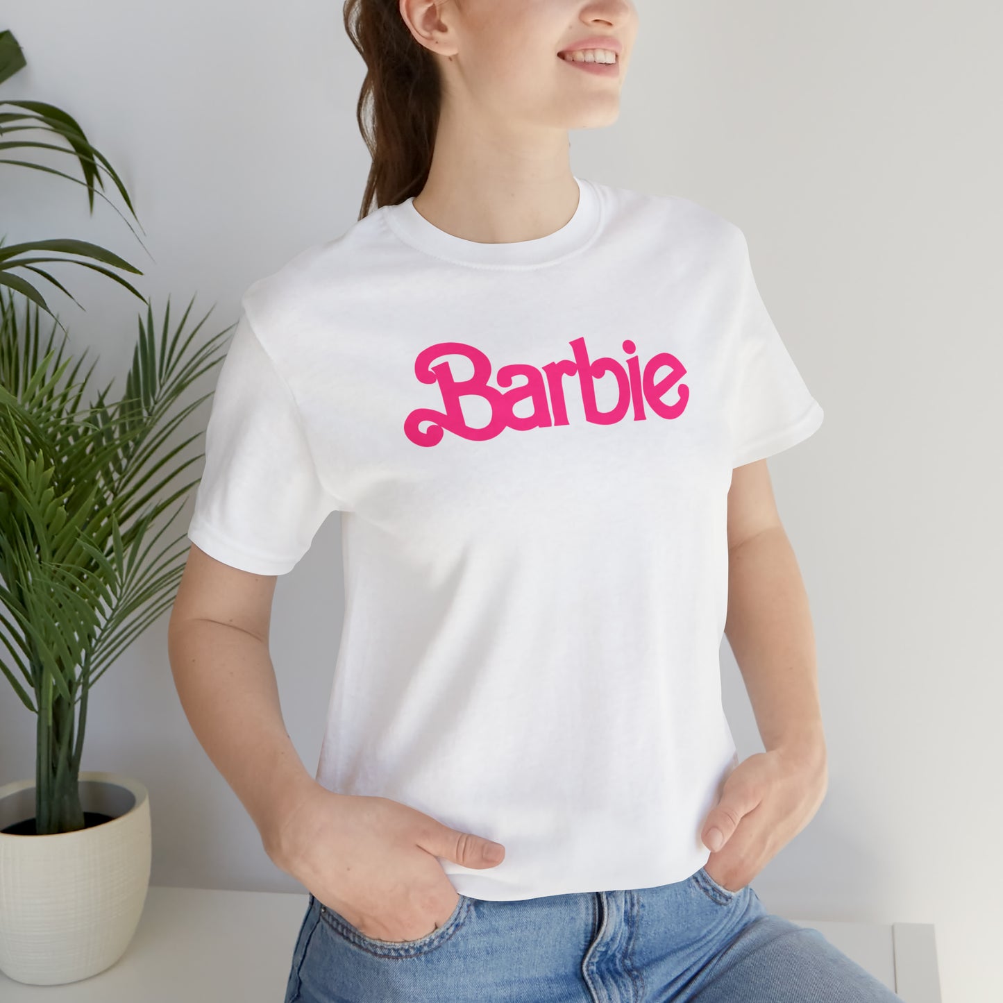 Barbie Pink Logo Unisex Jersey Short Sleeve Tee