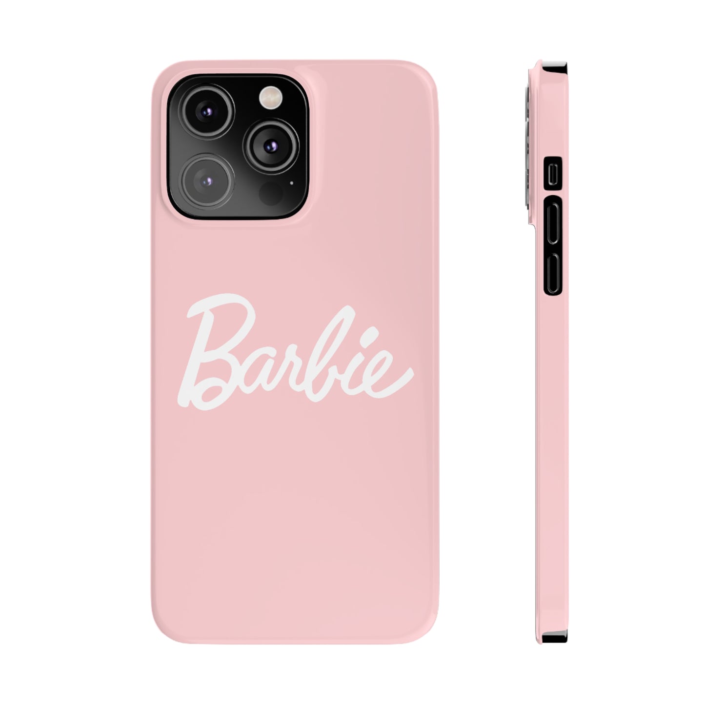 Peach and White Barbie Slim iPhone Cases