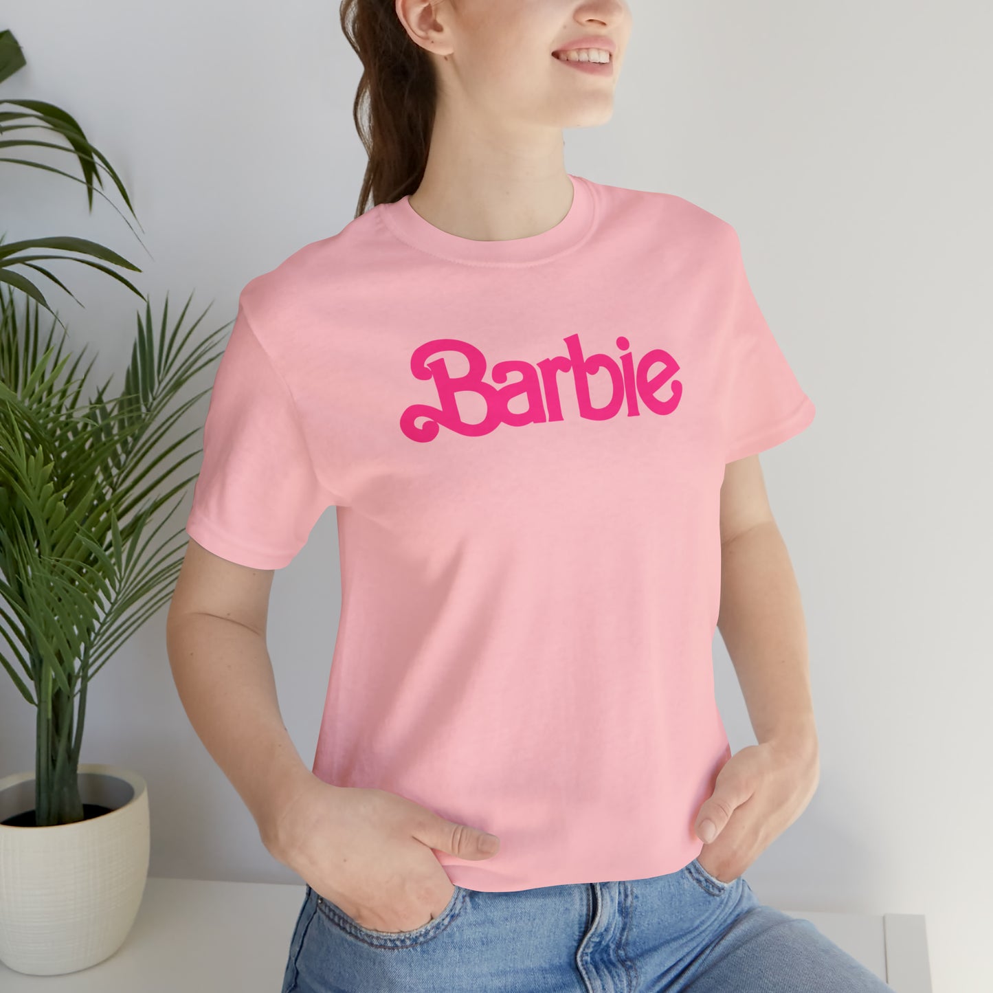 Barbie Pink Logo Unisex Jersey Short Sleeve Tee