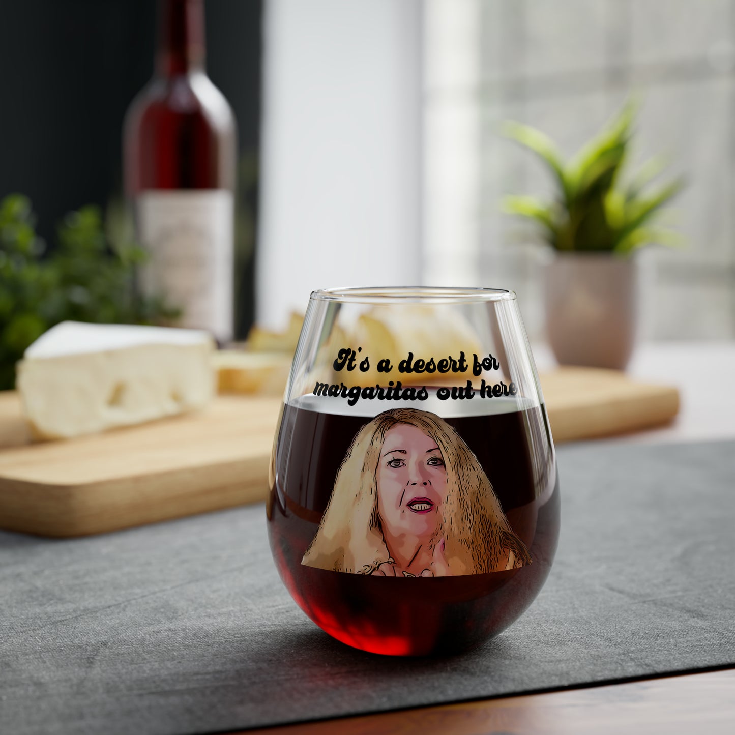Debbie Desert For Margaritas Stemless Wine Glass, 11.75oz