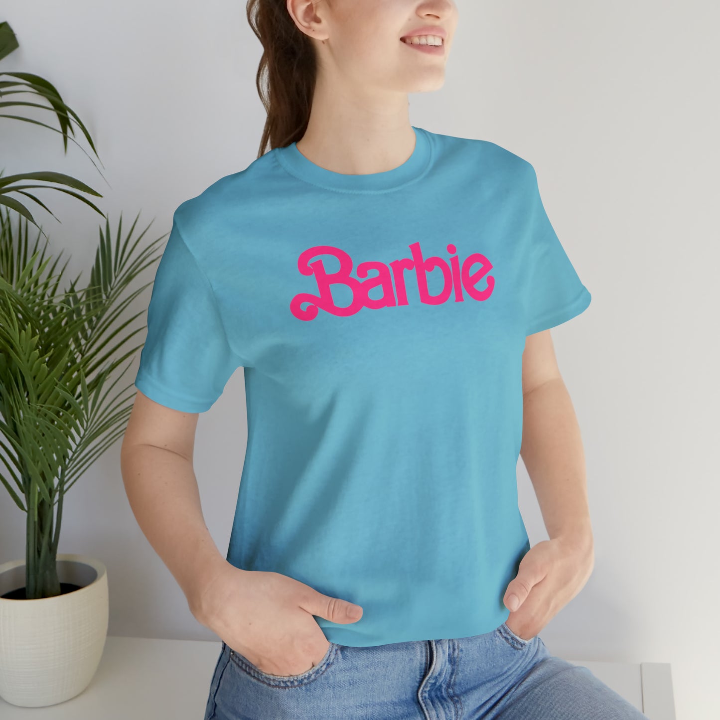 Barbie Pink Logo Unisex Jersey Short Sleeve Tee