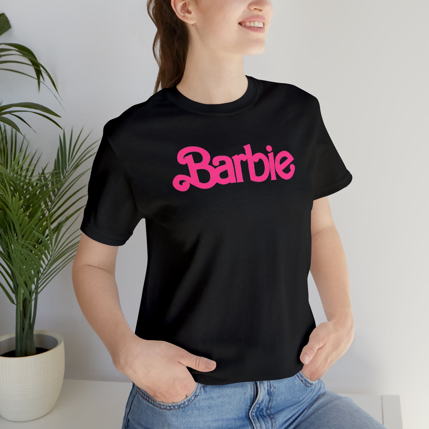 Barbie Pink Logo Unisex Jersey Short Sleeve Tee