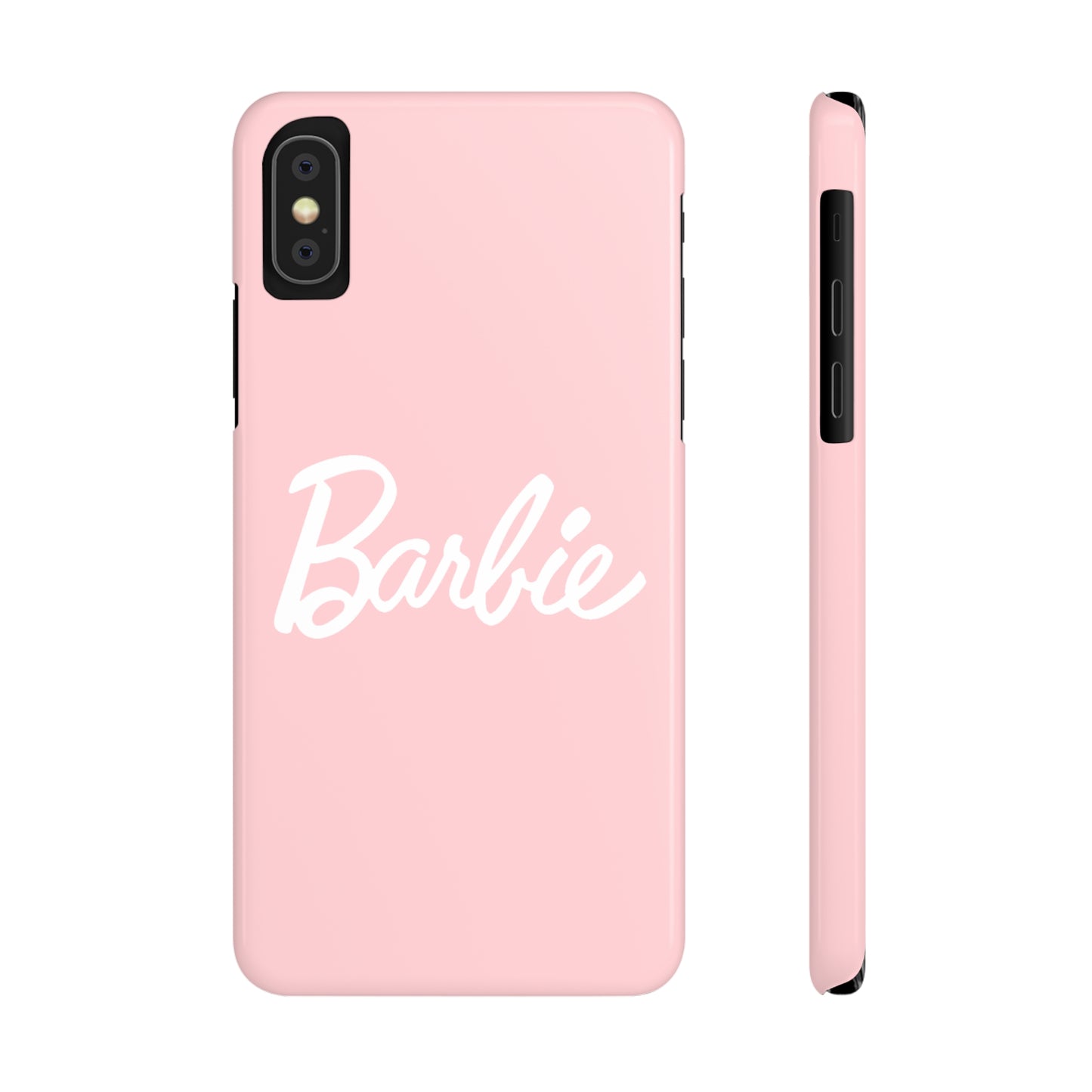 Peach and White Barbie Slim iPhone Cases
