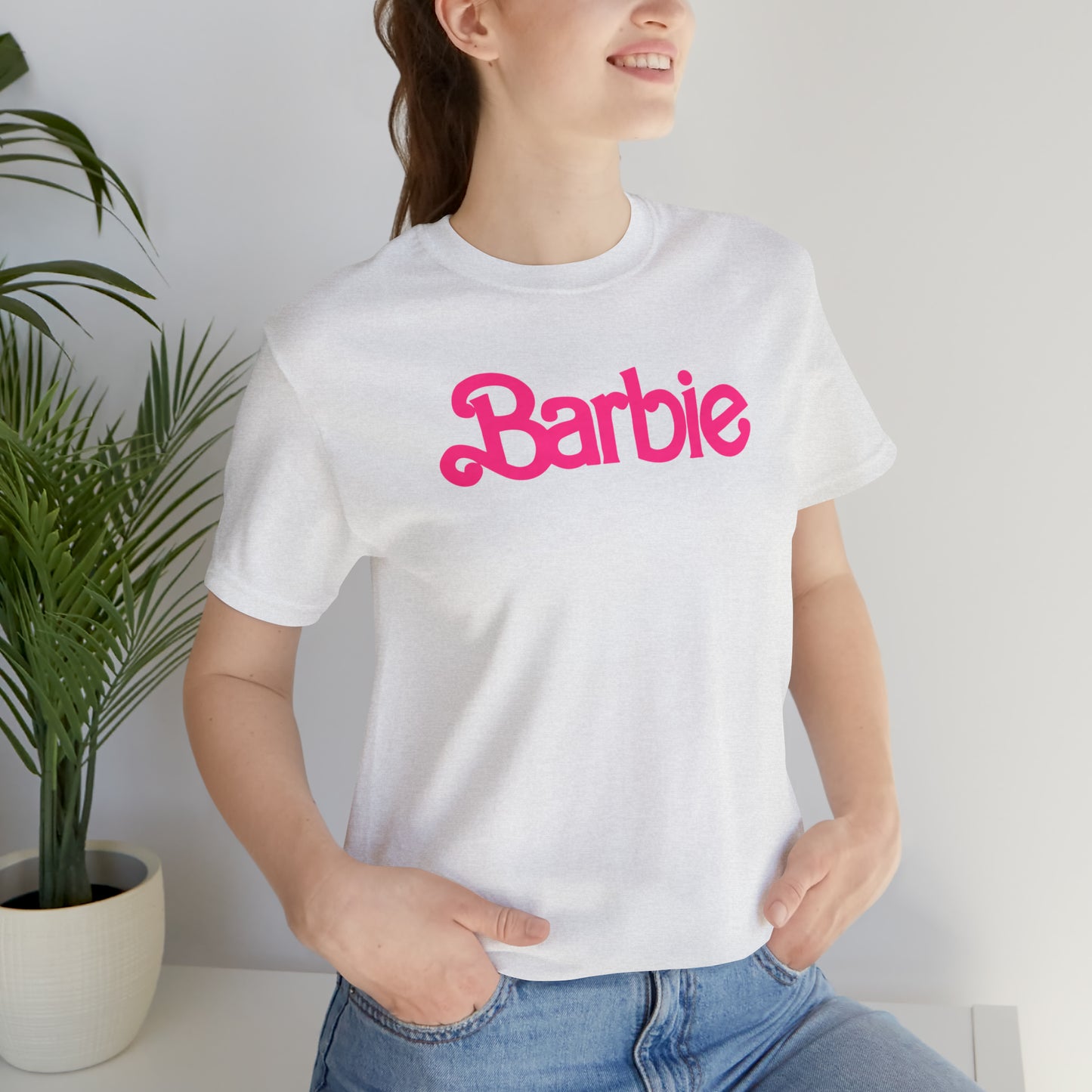 Barbie Pink Logo Unisex Jersey Short Sleeve Tee