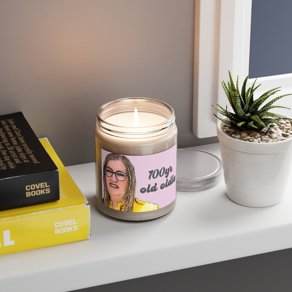 Jenny 100yr old Oldie Aromatherapy Candle in purple, 9oz
