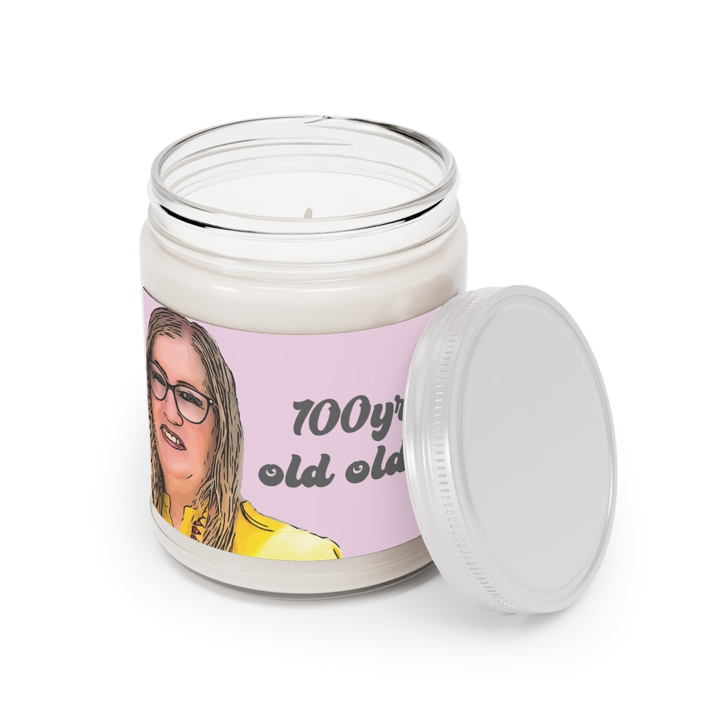 Jenny 100yr old Oldie Aromatherapy Candle in purple, 9oz