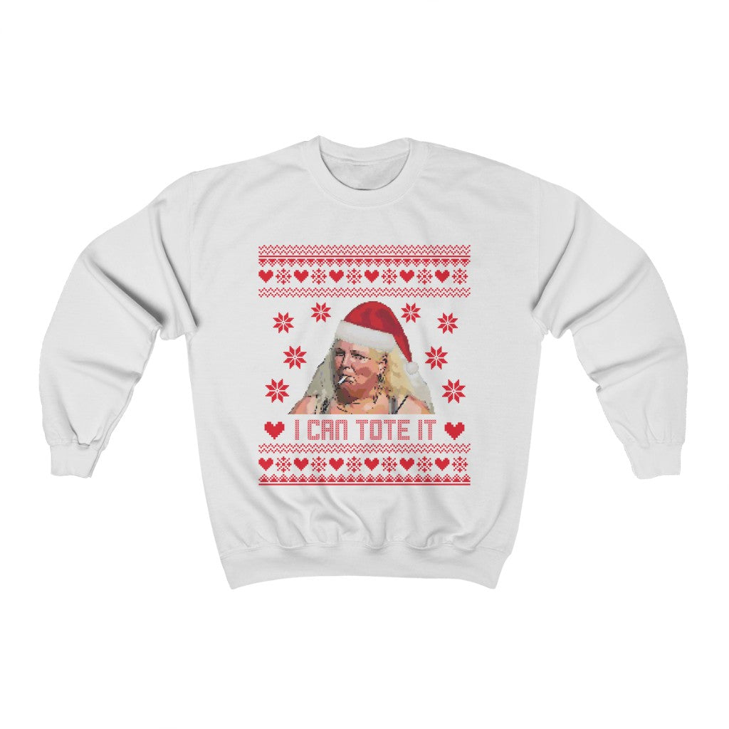 Angela Xmas I Can Tote It Unisex Heavy Blend™ Crewneck Sweatshirt