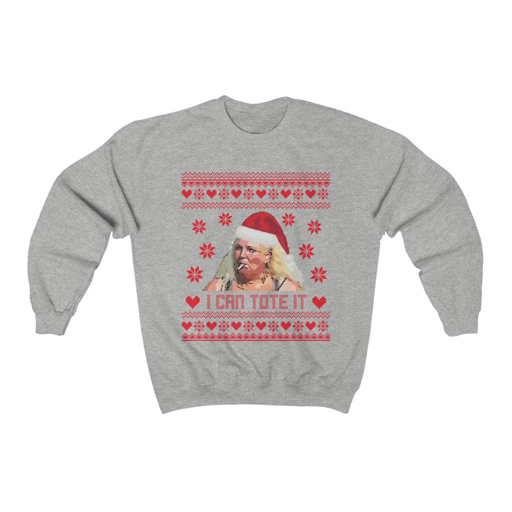 Angela Xmas I Can Tote It Unisex Heavy Blend™ Crewneck Sweatshirt