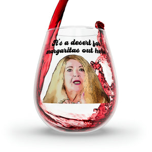 Debbie Desert For Margaritas Stemless Wine Glass, 11.75oz