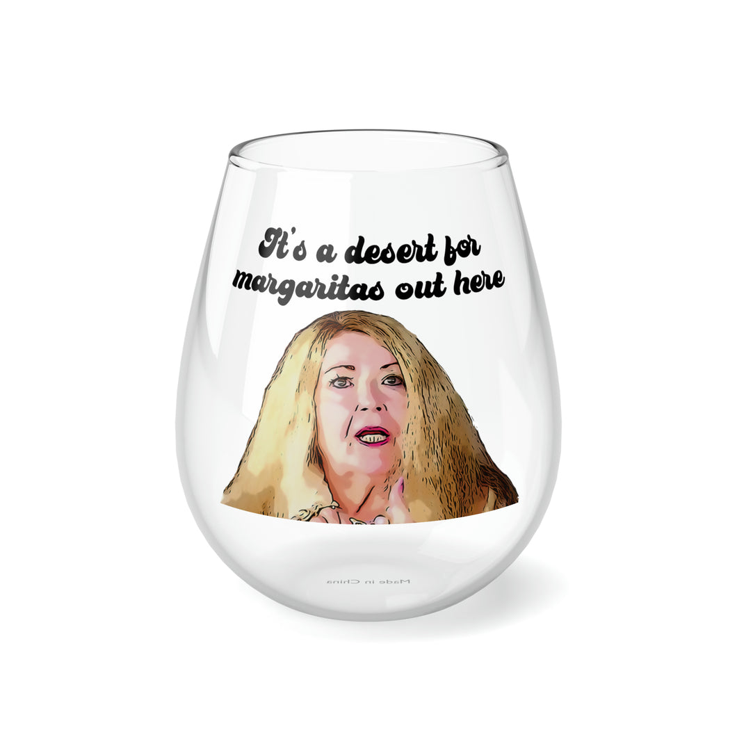 Debbie Desert For Margaritas Stemless Wine Glass, 11.75oz