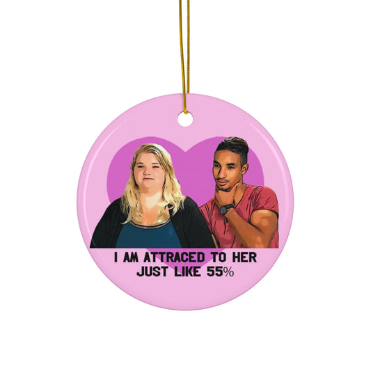 90 Day Fiance Funny Nicole and Azan Ceramic Christmas Ornament