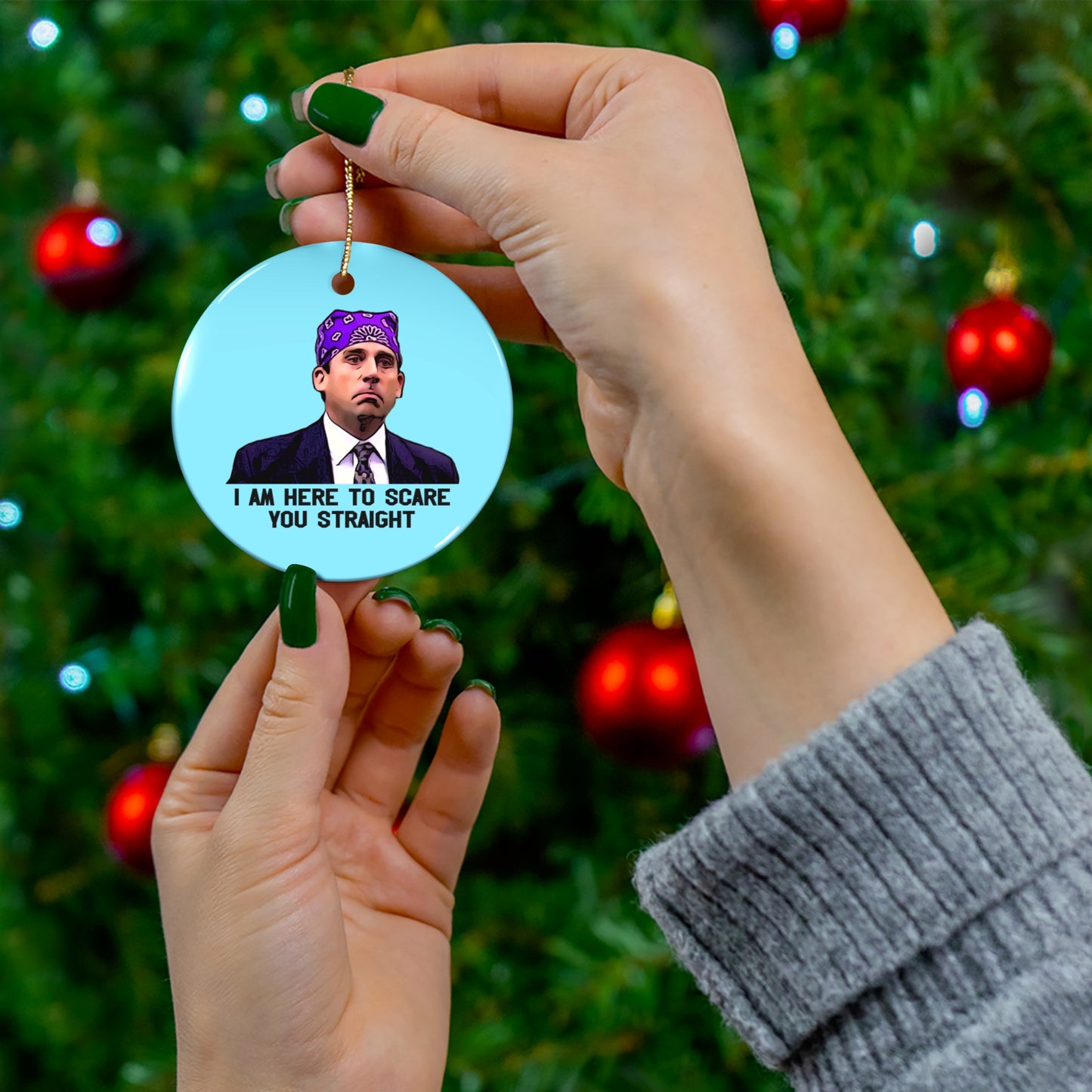 The Office Funny Michael Scott Prison Mike Ceramic Christmas Ornament