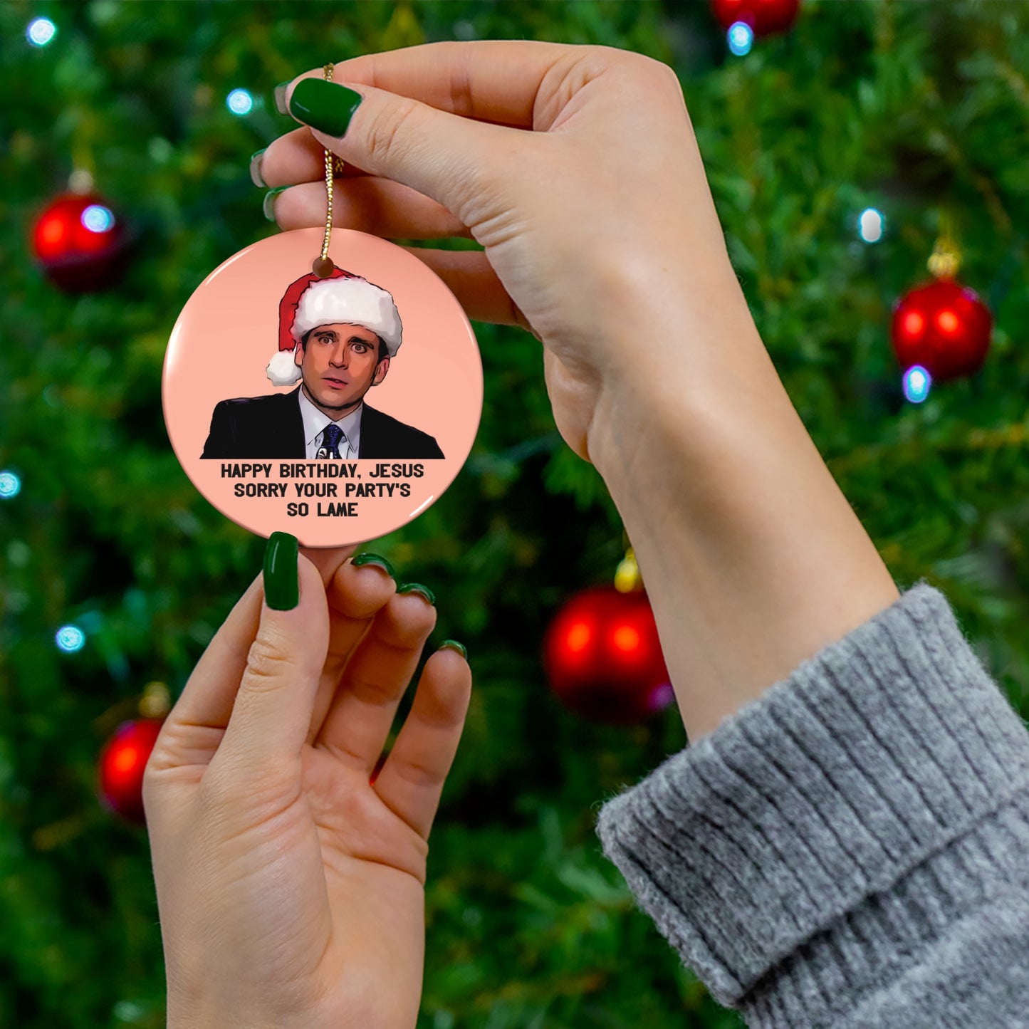 The Office Funny Michael Scott Ceramic Christmas Ornament