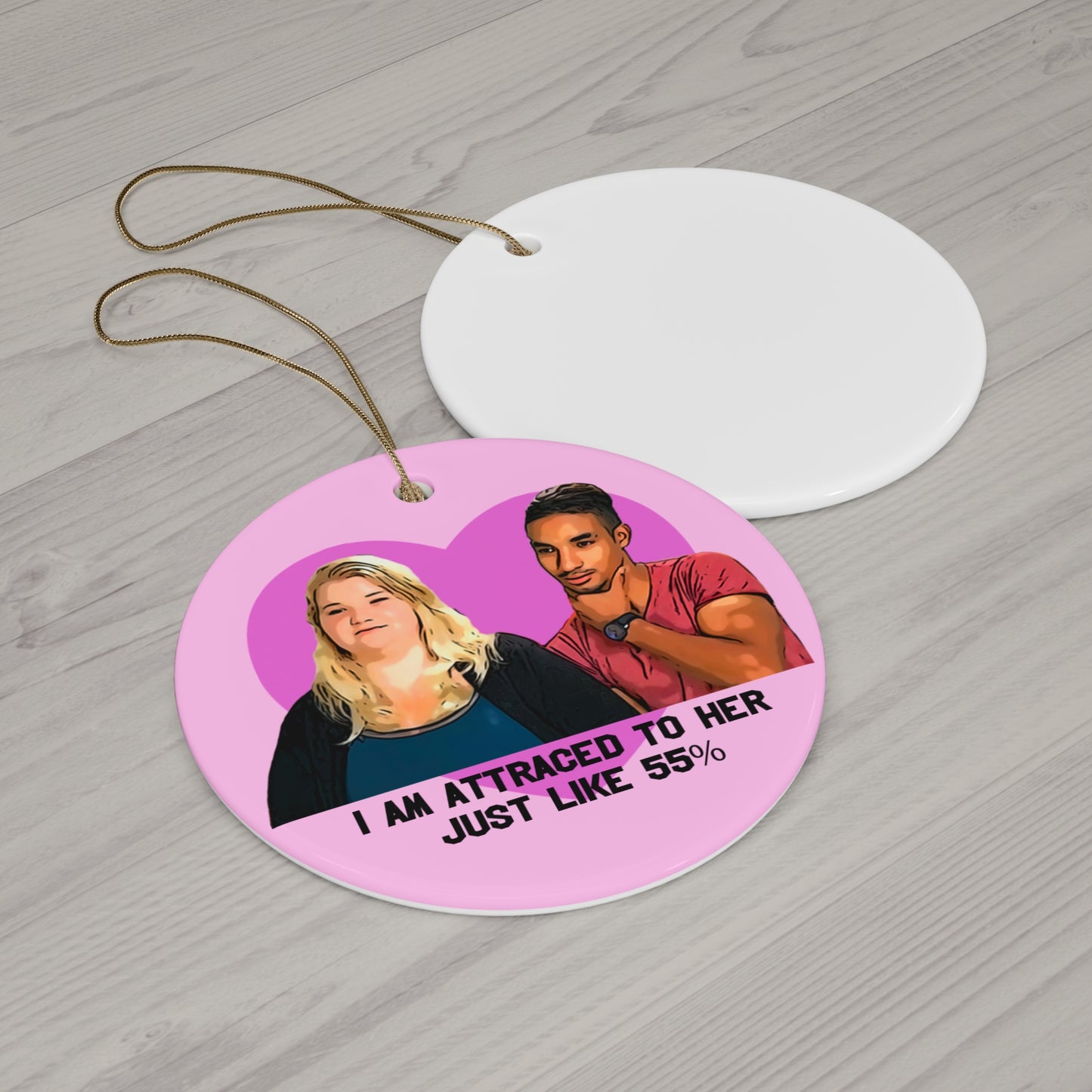 90 Day Fiance Funny Nicole and Azan Ceramic Christmas Ornament