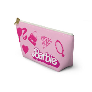 Barbie Pink Things Double Sided Makeup Bag w T-bottom