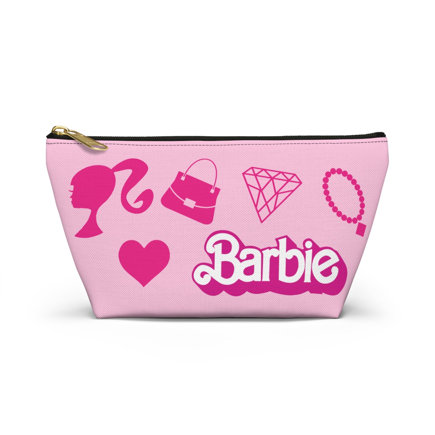 Barbie Pink Things Double Sided Makeup Bag w T-bottom