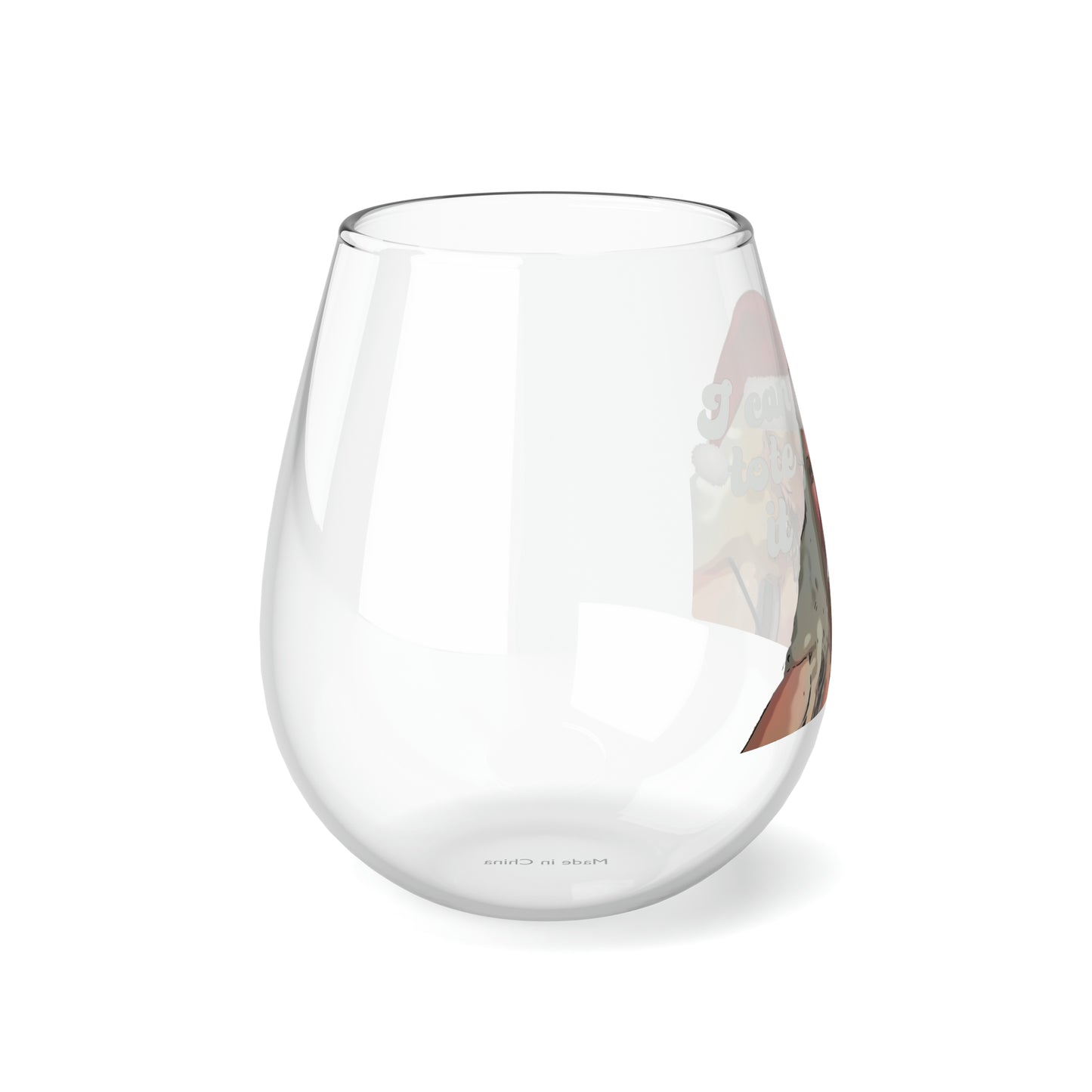 Angela Christmas Stemless Wine Glass, 11.75oz