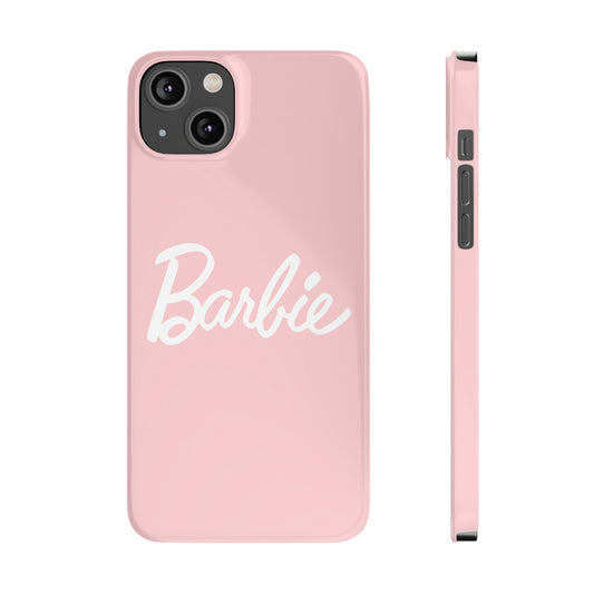 Peach and White Barbie Slim iPhone Cases