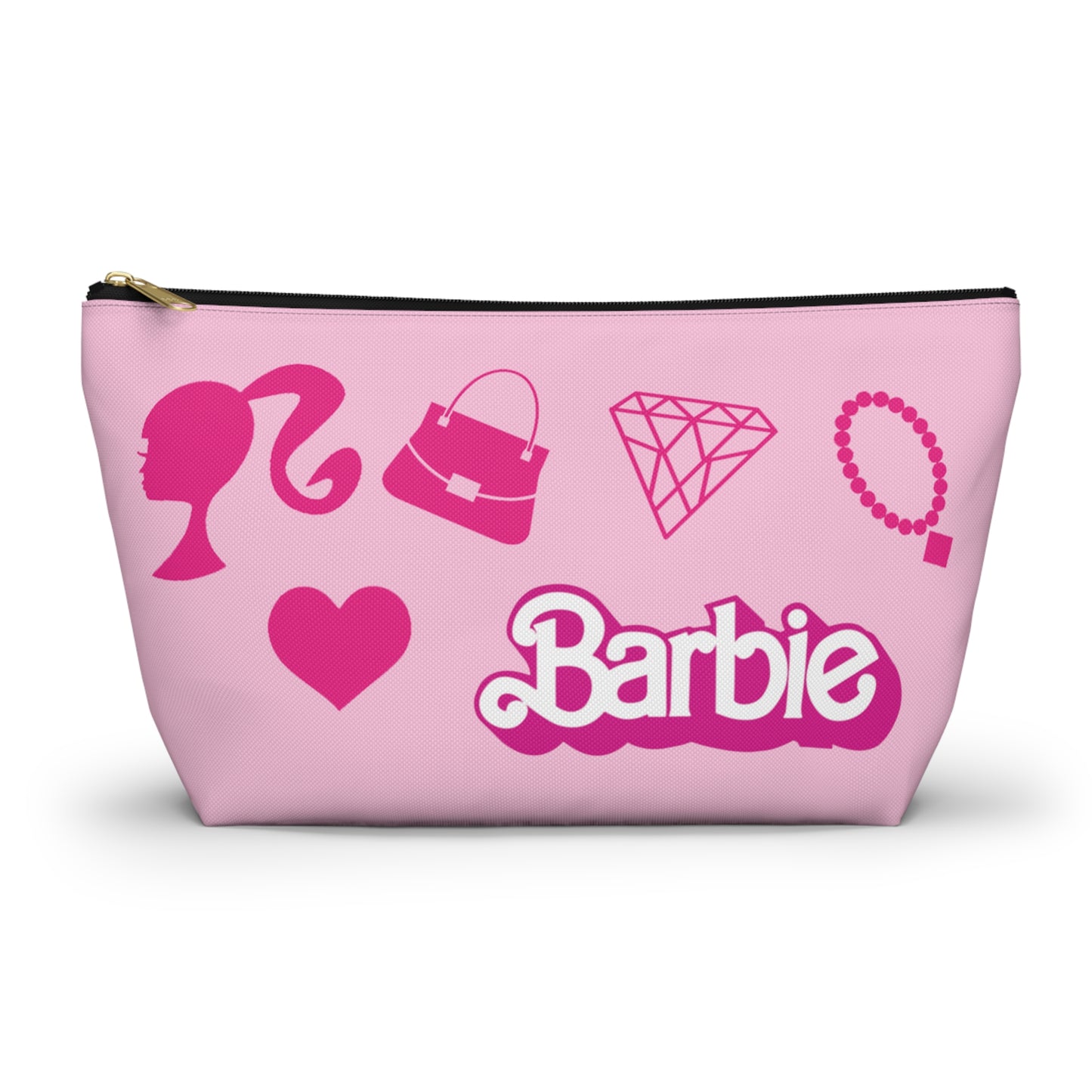 Barbie Pink Things Double Sided Makeup Bag w T-bottom