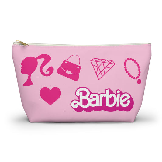 Barbie Pink Things Double Sided Makeup Bag w T-bottom