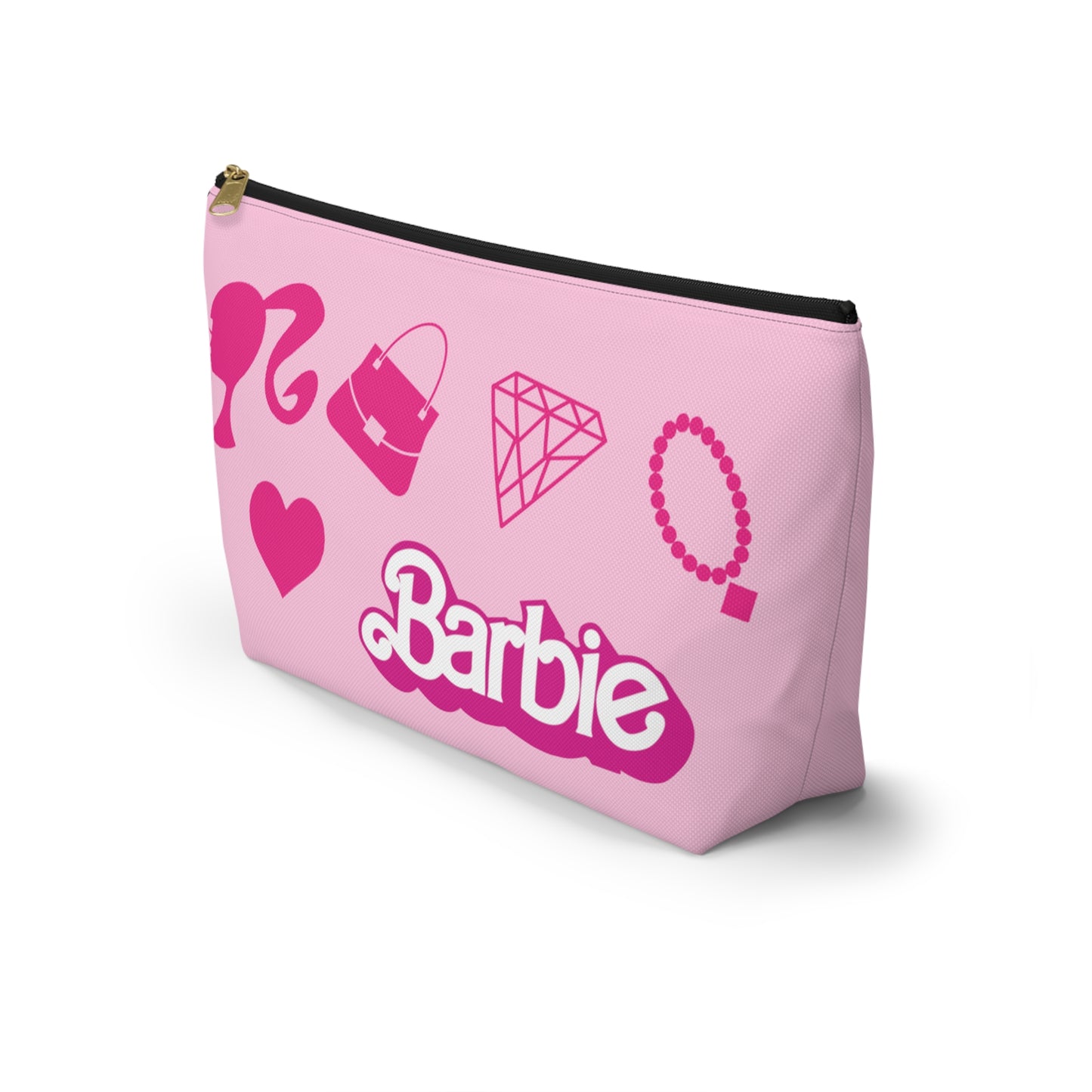 Barbie Pink Things Double Sided Makeup Bag w T-bottom