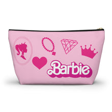 Load image into Gallery viewer, Barbie Pink Things Double Sided Makeup Bag w T-bottom
