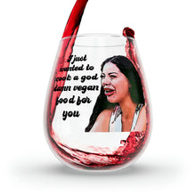Load image into Gallery viewer, Jasmine Vegan Food Stemless Wine Glass, 11.75oz