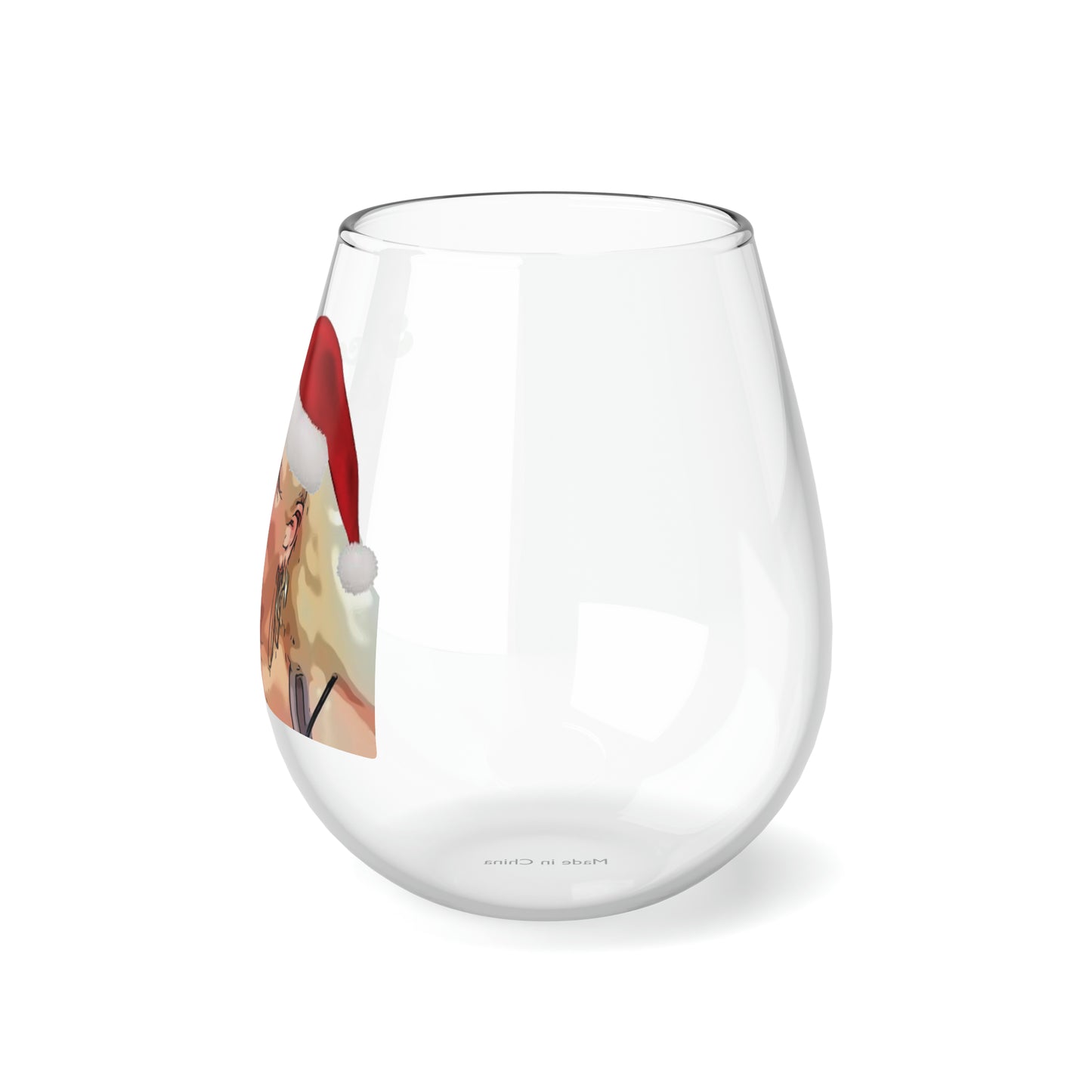 Angela Christmas Stemless Wine Glass, 11.75oz