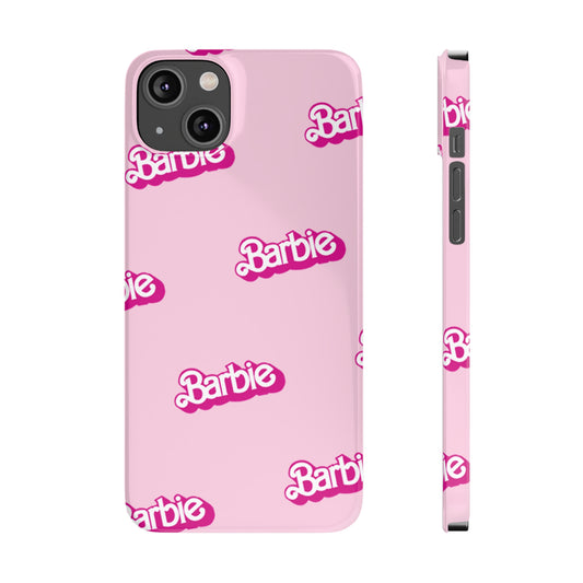 Barbie Pattern Pink Slim Phone Cases