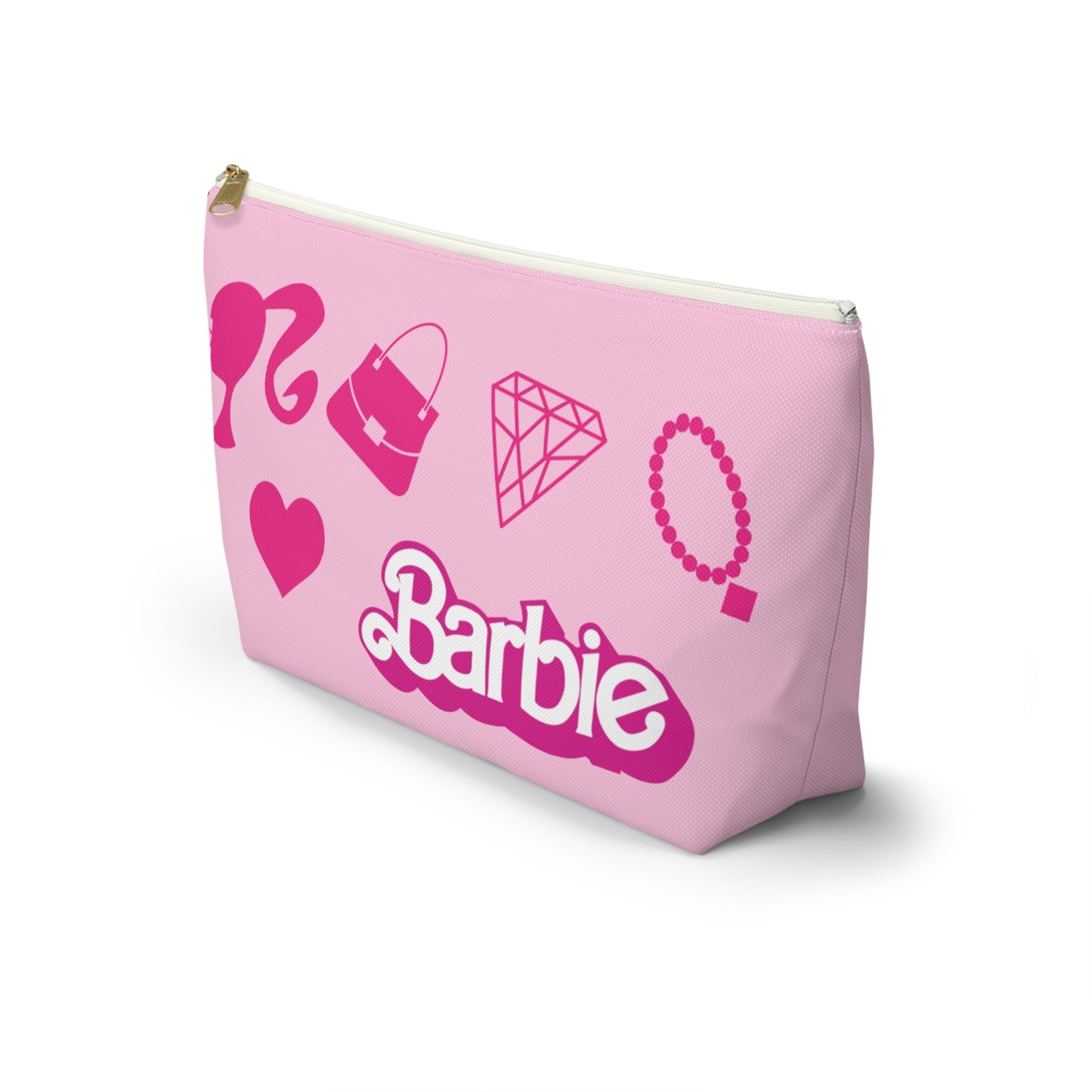 Barbie Pink Things Double Sided Makeup Bag w T-bottom