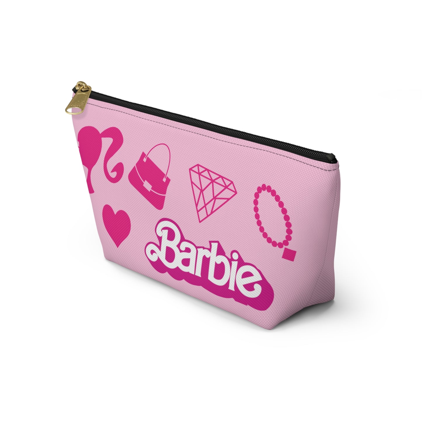 Barbie Pink Things Double Sided Makeup Bag w T-bottom