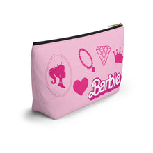 Load image into Gallery viewer, Barbie Pink Things Double Sided Makeup Bag w T-bottom