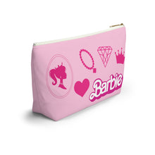 Load image into Gallery viewer, Barbie Pink Things Double Sided Makeup Bag w T-bottom