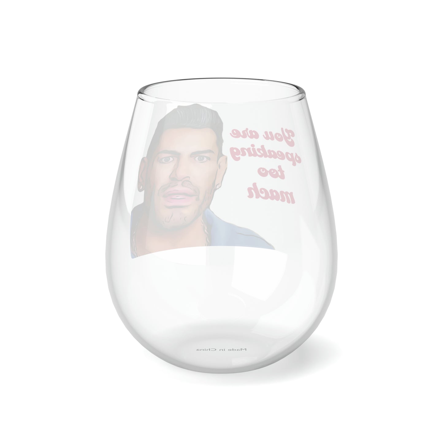 Sarper Speaking Too Mach Stemless Wine Glass, 11.75oz