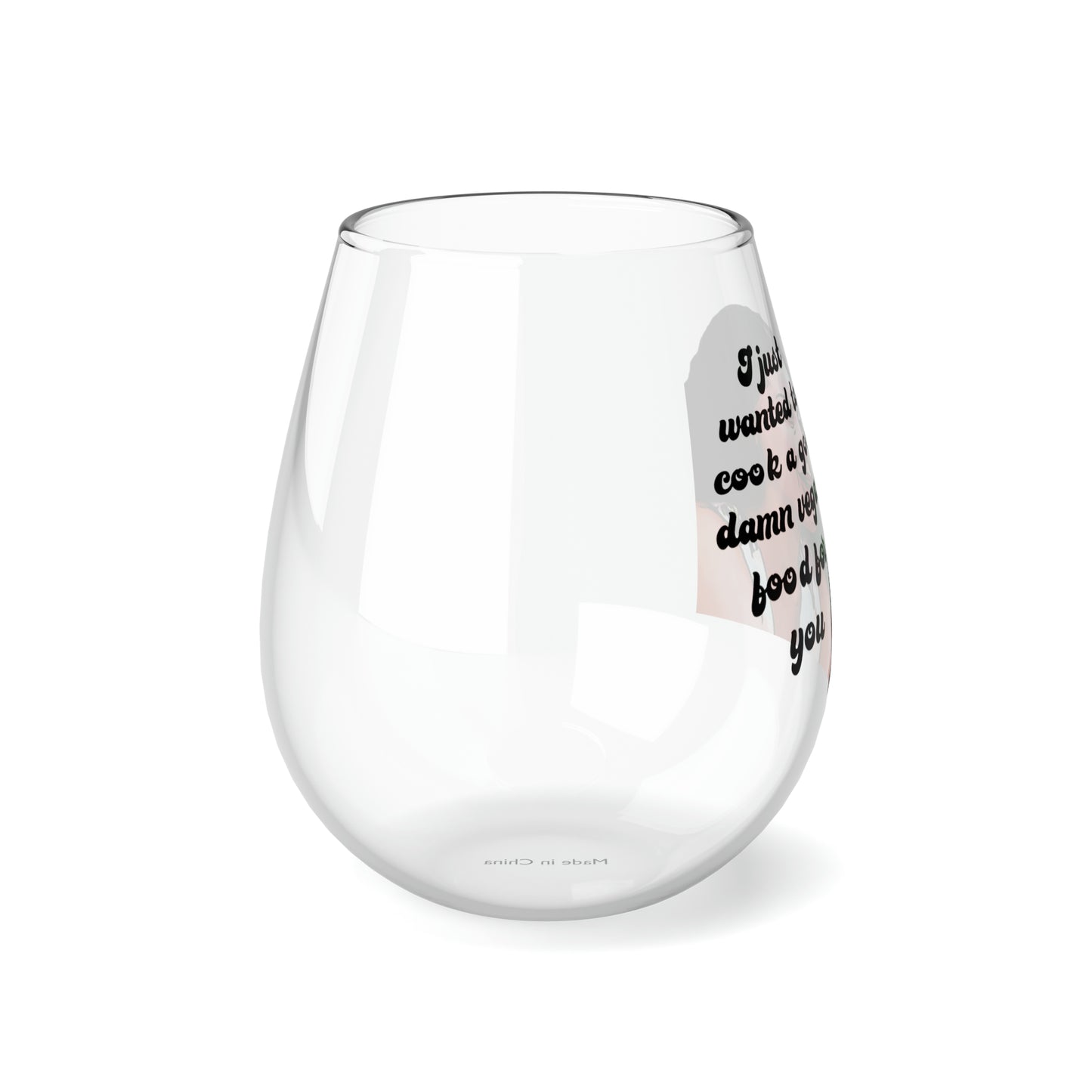 Jasmine Vegan Food Stemless Wine Glass, 11.75oz