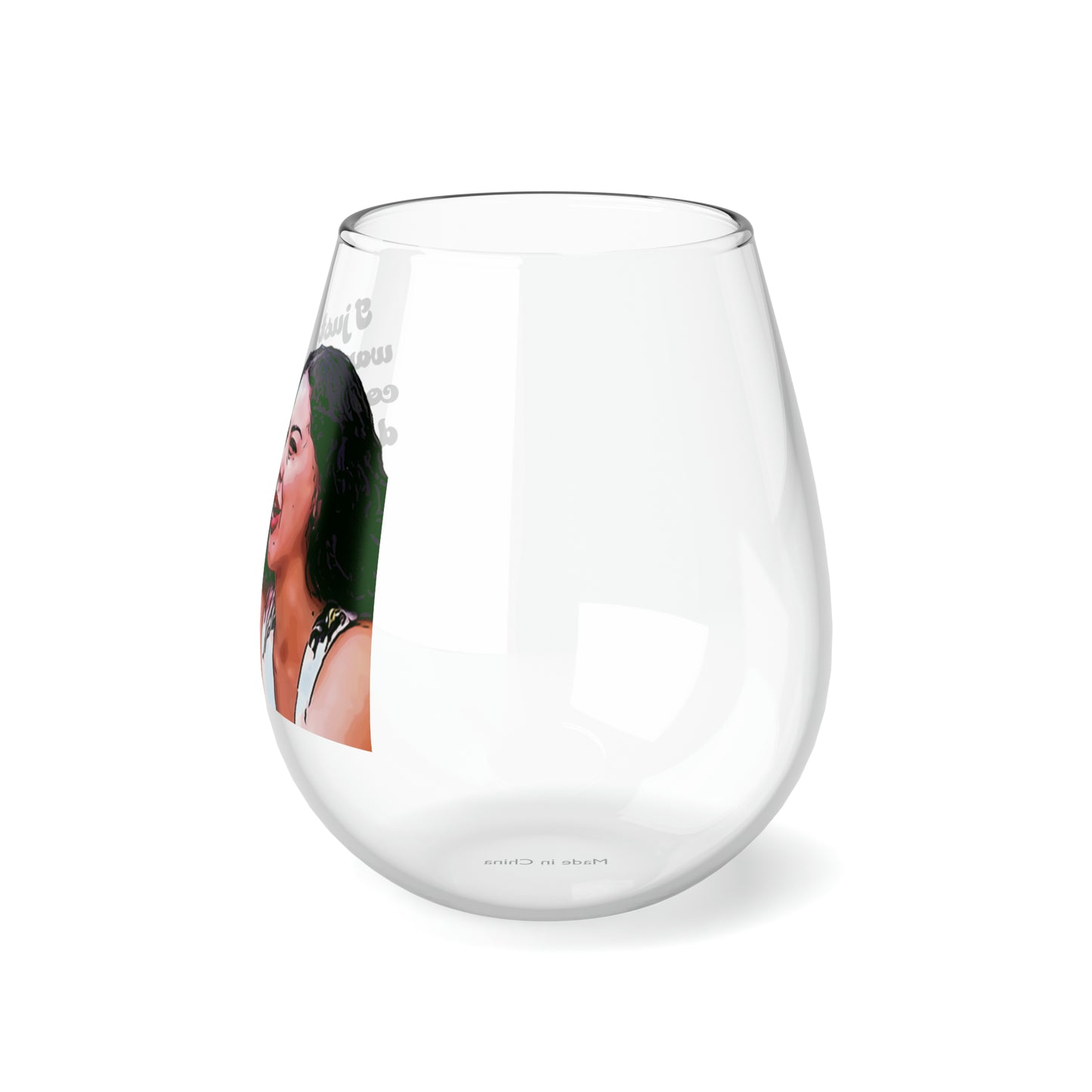 Jasmine Vegan Food Stemless Wine Glass, 11.75oz