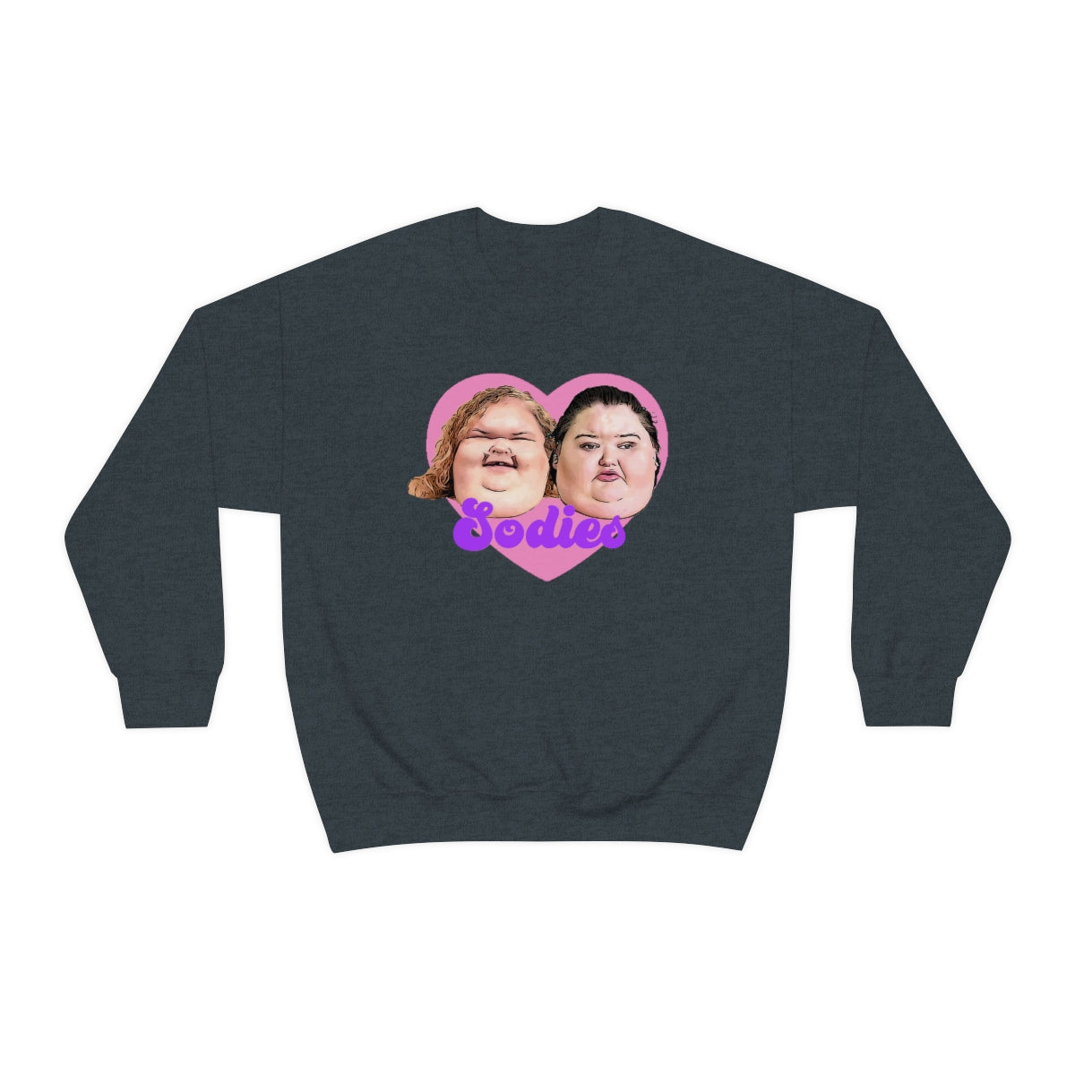 1000lb Sisters Sodies Pink Heart Unisex Heavy Blend™ Crewneck Sweatshirt