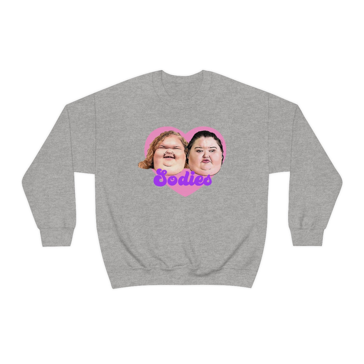 1000lb Sisters Sodies Pink Heart Unisex Heavy Blend™ Crewneck Sweatshirt