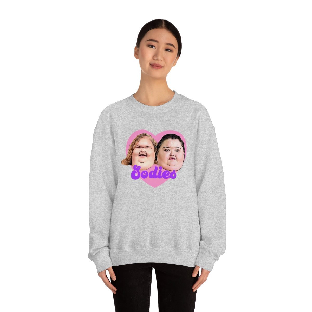 1000lb Sisters Sodies Pink Heart Unisex Heavy Blend™ Crewneck Sweatshirt