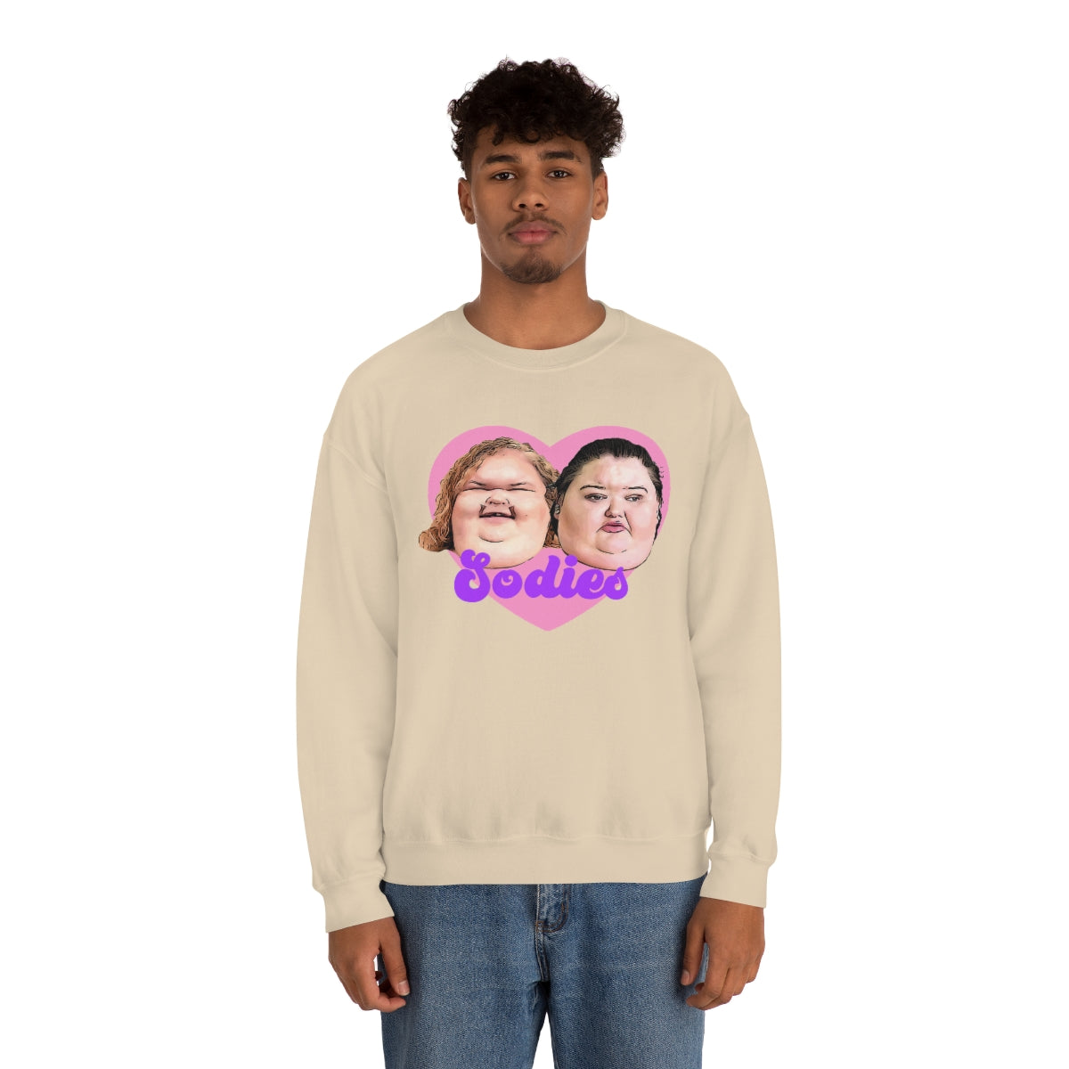 1000lb Sisters Sodies Pink Heart Unisex Heavy Blend™ Crewneck Sweatshirt