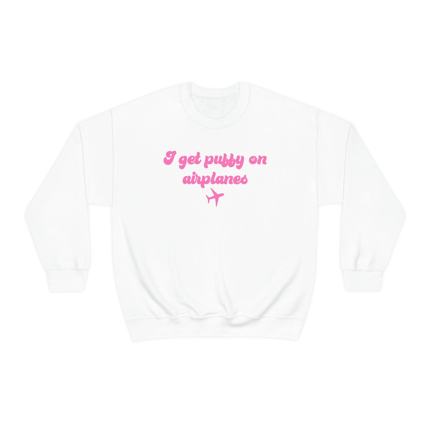 I Get Puffy On Airplanes Darcey and Stacey Unisex Heavy Blend™ Crewneck Sweatshirt