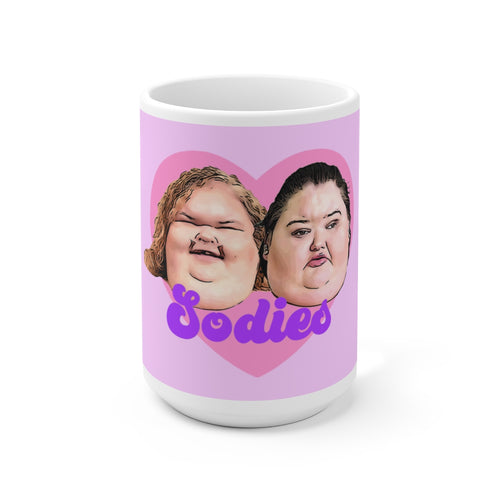 Sodies Amy and Tammy Pink Ceramic Mug 15oz