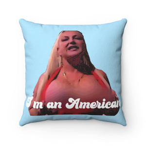 Angela "I'm An American" Spun Polyester Square Accent Pillow