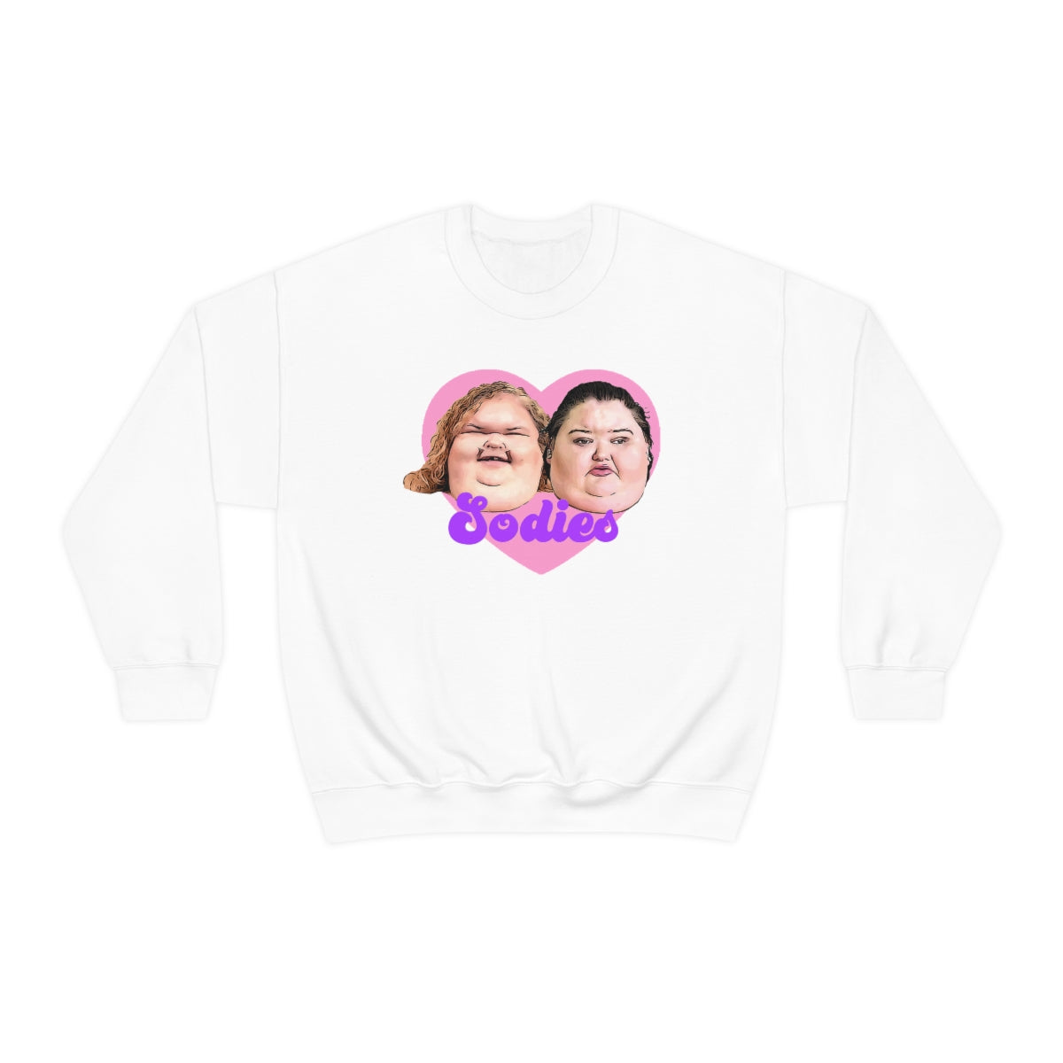 1000lb Sisters Sodies Pink Heart Unisex Heavy Blend™ Crewneck Sweatshirt