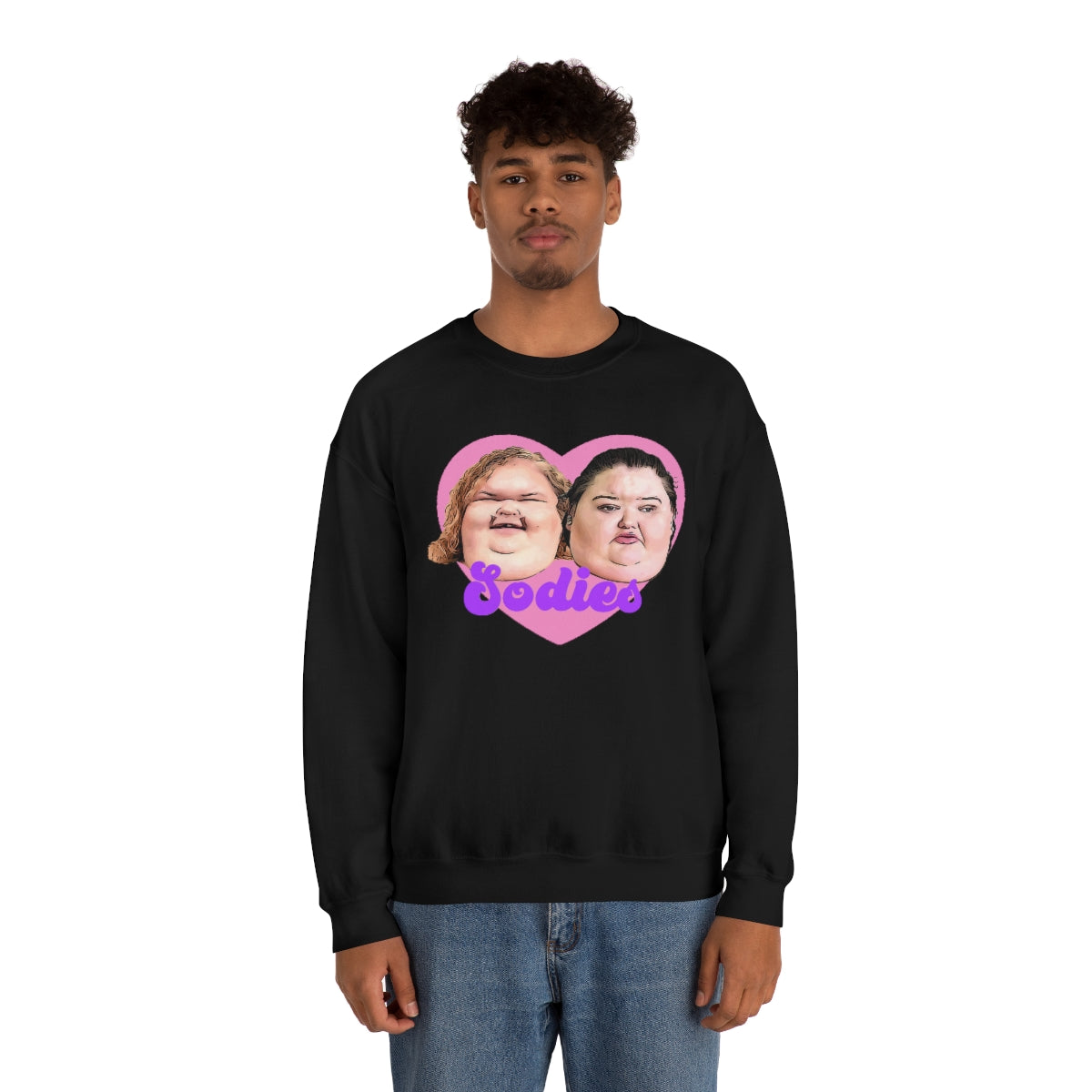 1000lb Sisters Sodies Pink Heart Unisex Heavy Blend™ Crewneck Sweatshirt