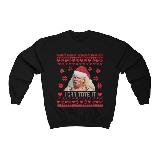 Angela Xmas I Can Tote It Unisex Heavy Blend™ Crewneck Sweatshirt